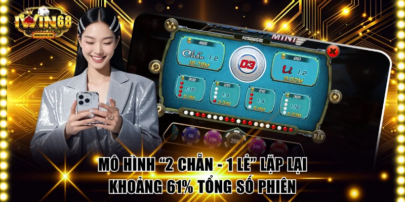 3 Mẹo Soi Xóc Đĩa IWIN68 Giúp Bạn Bắt Chuẩn Kết Quả Từng Ván Mô hình “2 chẵn - 1 lẻ” lặp lại khoảng 61% tổng số phiên